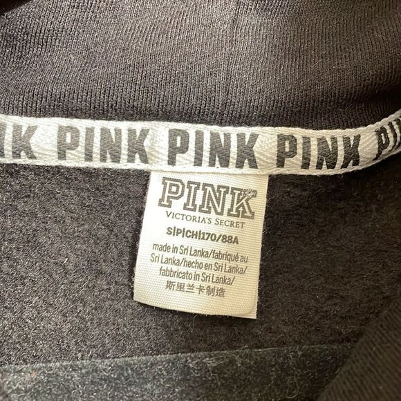 PINK Victoria’s Secret black cowl neck, rainbow stripe, sequin bling sweater, S - Picture 5 of 8